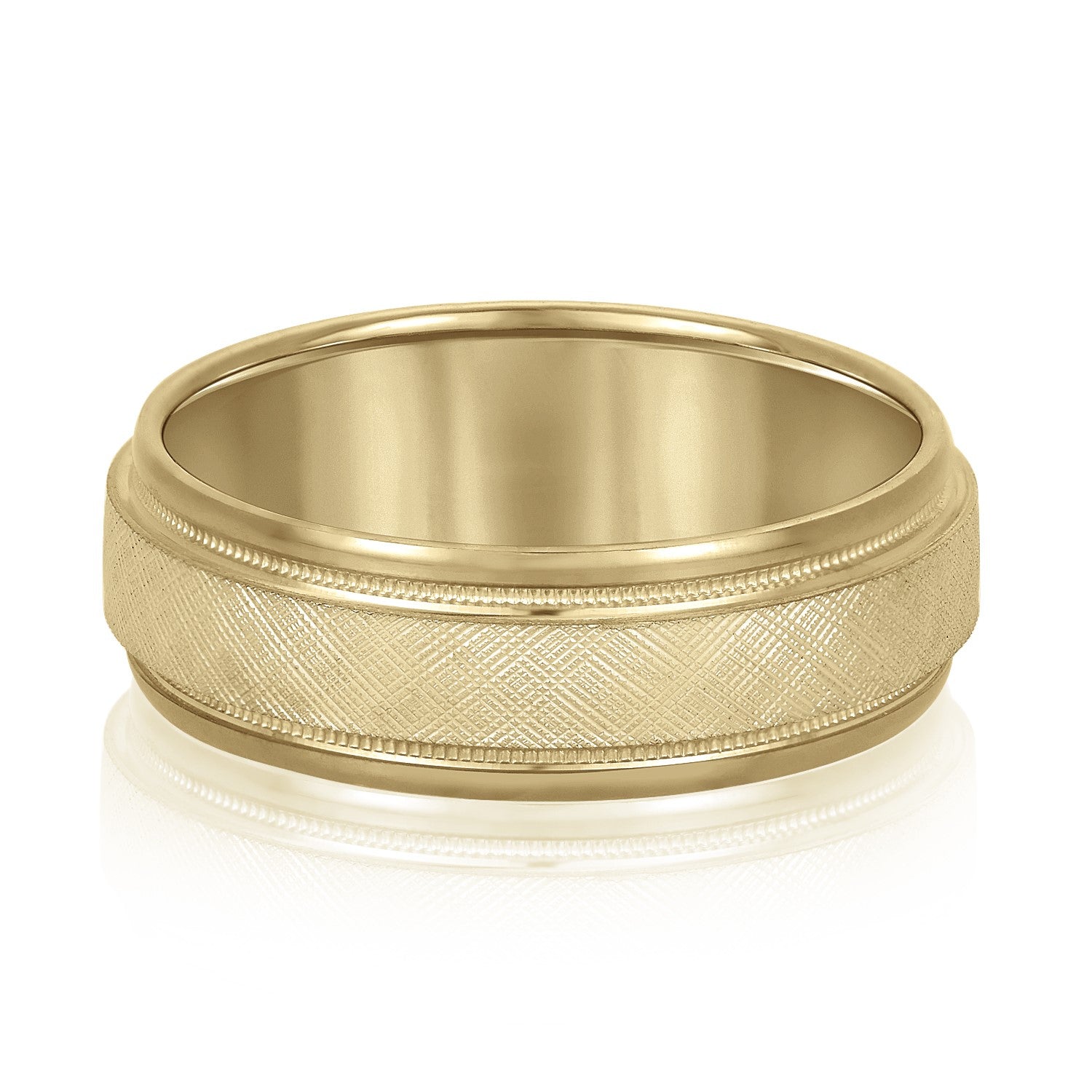 Men's Band With Florentine Finish And Milgrain Accents-VIRABYANI